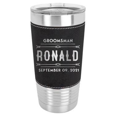Custom engrave20oz Leatherette Tumbler Perfect for Best Man and Groomsman Gift